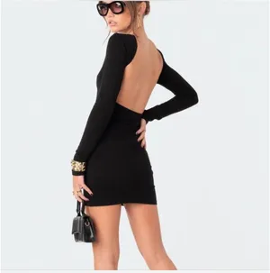 Edikted black backless mini dress thumbnail 2