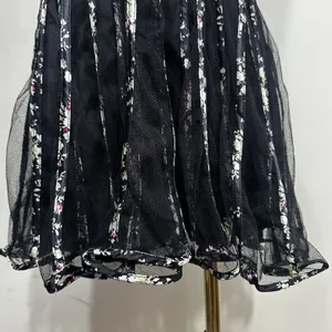 QED London Mini Dress Womens S Black‎ Floral Mesh Panelled Sleeveless Fit Flare thumbnail 8
