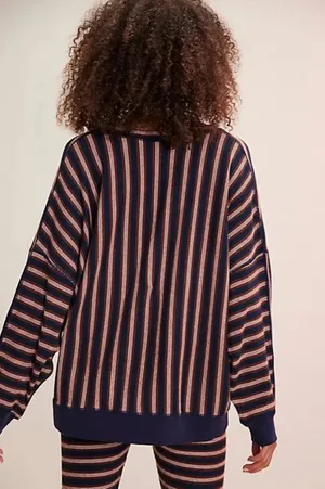Free People Making In Happen Pullover Navy Large thumbnail 4