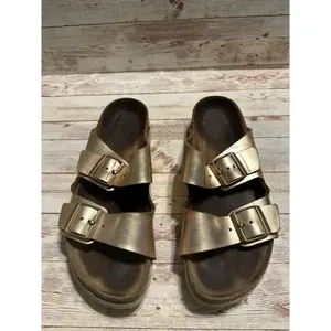 Birkenstock Arizona Soft Footbed Sandal Metallic Size 41 10 Copper Slip-on Boho thumbnail 4