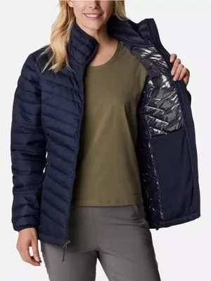 Columbia Women's Powder Lite insulated jacket Quilted Chevron EUC Large thumbnail 1