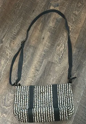 Sun n Sand Vertical Striped Leopard Print Bag Tote Handbag‎ Purse Shoulder Strap thumbnail 1