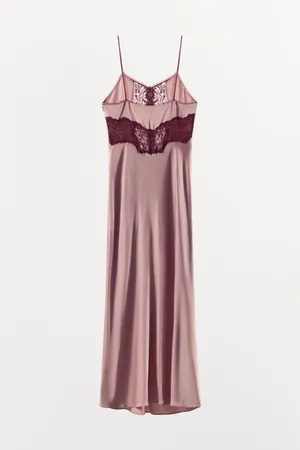 NWT Zara dusty pink satin effect lace dress. Size Small thumbnail 4
