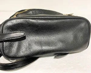 Michael Kors Black Soft Pebbled Leather Gold Studded Mini Backback Purse thumbnail 6