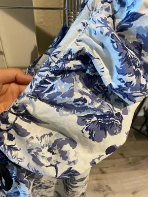 O.P.T blue and white floral mini dress, cotton, lined, size M thumbnail 8