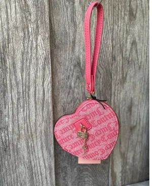 Juicy Couture | Pink Heart Wristlet with Lock & Key Charm thumbnail 2
