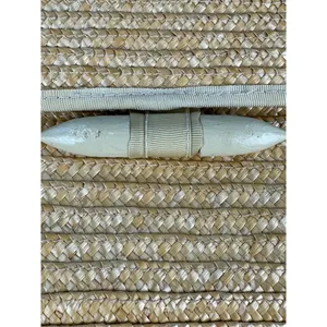 Vintage Straw Woven Clutch Handbag Natural Tan Summer Beach Envelope Bag Toggle thumbnail 4