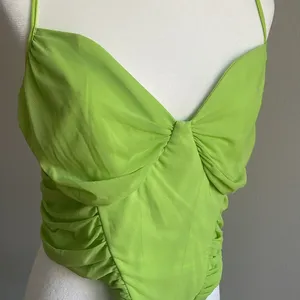 NEW Lime Green Ruched Crop Top Size 2X thumbnail 2