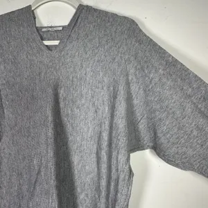 Vila Milano Womens Grey V-Neck Batwing Sleeve Hooded Knit Sweater Top‎ Size S thumbnail 7