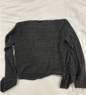 John Galt Brandy Melville Wrap Sweater Dark Gray thumbnail 3