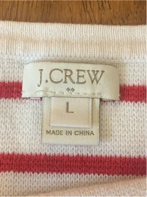 J.Crew Striped Crew Neck Sweater White Red Size L thumbnail 2