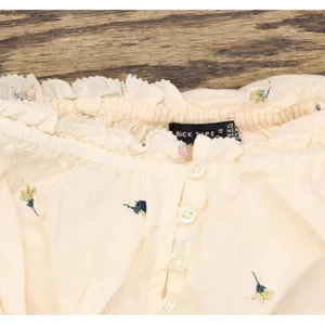 NWT Black Tape Size Printed Cotton Flutter-Sleeve Top Garden Way Off white 2X thumbnail 9