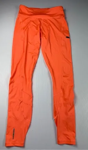 Puma Running Leggings Athletic Workout Neon Orange with Pockets Women S w stains thumbnail 1