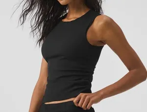 Alo Yoga Ribbed En Pointe Tank Black XS thumbnail 1