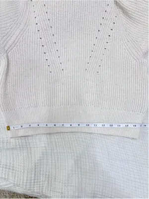 Women's H&M Cream Turtleneck Sweater Size S Ribbed Knit thumbnail 8