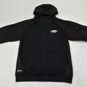 National Football League Philadelphia Eagles Football Zubaz Black Full Zip Hoodie Sweatshirt Size l thumbnail 2