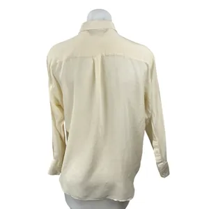 Zara Women's Yellow Chest Pocket Long Sleeve Button Down Blouse Shirt Top Size S thumbnail 4