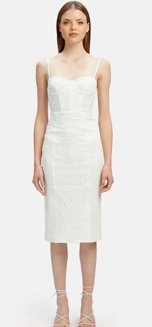 Bardot Charley Midi Lace Dress In Orchid White thumbnail 1