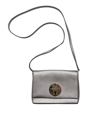 Kate Spade Newbury Lane Sally Crossbody Bag Silver Saffiano Leather Turnlock Bag thumbnail 1