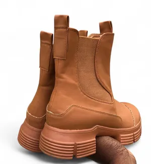 Brown Lugged Chunky Platform High Top Combat Grunge Military Biker Boots Round Toe Y2K US Women 8 thumbnail 3