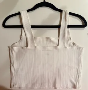 American Eagle White Ribbed Tank thumbnail 3
