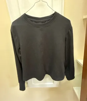 Apana Women's Black Long Sleeve Crewneck with Ruched Back Detail thumbnail 1