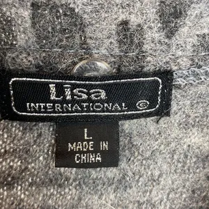 Lisa International Gray Sleeveless Animal Print Zip Up Wool Vest L thumbnail 8