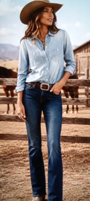 Madewell Womens Chambray Denium Shirt Wash Button Cotton Western Rodeo S thumbnail 1