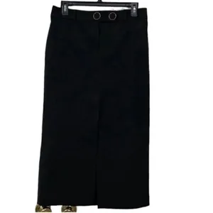 Zara Black Midi Front Slit Skirt(Size Small) thumbnail 4