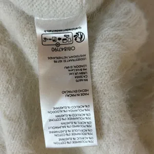 Free People Harrison Bunny Crew Neck Sweater Oversized Cream Womens Medium thumbnail 9