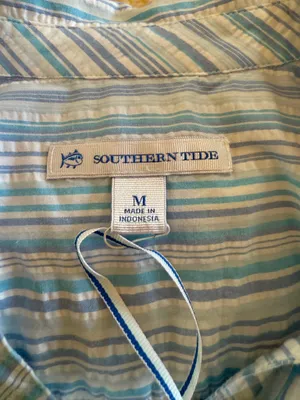 Southern Tide NWT Seersucker Blue and White Striped Tunic Shirt,Dress or Coverup thumbnail 4