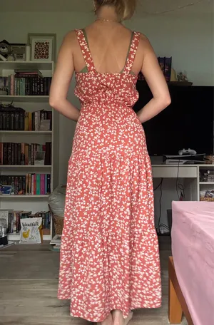 Monteau Maxi Floral Sleeveless Orange Dress thumbnail 2