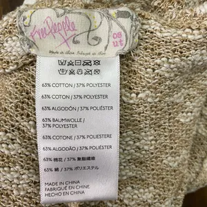 Free People vintage Textured knit cotton festival Poncho cardigan one size thumbnail 9