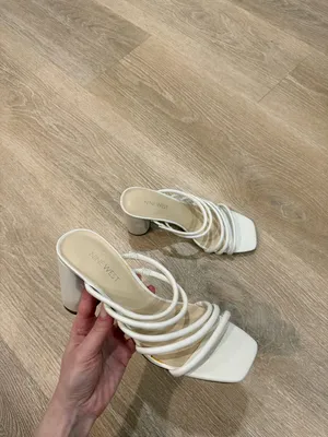 Nine West Women’s Girlie Square Toe Strappy Dress Sandals – White, Size 8 thumbnail 8