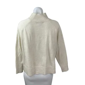 Banana Republic Women's Beige Long Sleeve Turtleneck Knit Sweater Top Size M thumbnail 4