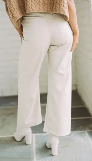 These Three Boutique Beige Leather Pants thumbnail 3