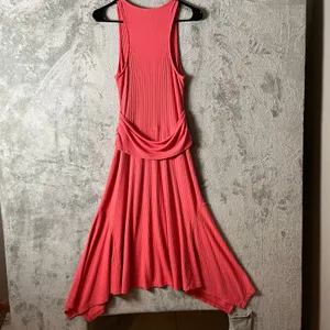 Anthropologie Ribbed Kingsolver Dress MD Handkerchief Hem‎ Coral Summer Tropical thumbnail 3