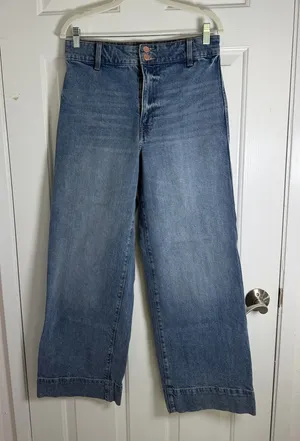 H&M Wide-Leg High-Rise Jeans in‎ Blue Wash thumbnail 1