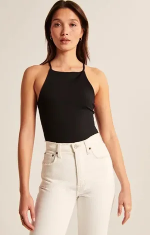 ✨ABERCROMBIE & FITCH Double-layered Seamless Fabric Boatneck Sz Medium Bodysuit✨ thumbnail 1