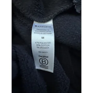 Athleta Cozy Karma Side Zip Mock Neck Sweatshirt Women's Medium Black Soft-Lined thumbnail 7