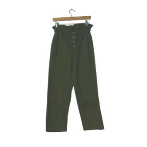 Urban Outfitters XS Olive Green Paperbag Waist Cotton Pants thumbnail 3
