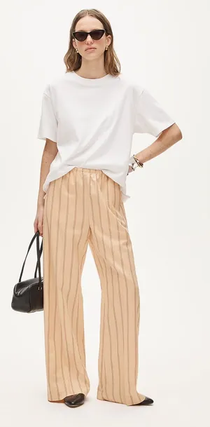 J.Crew Cosmo pant in striped Gramercy linen blend thumbnail 1