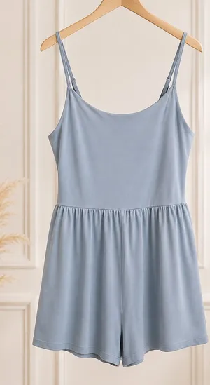 SO Super Soft Powder Blue Shorts Romper XXL thumbnail 1