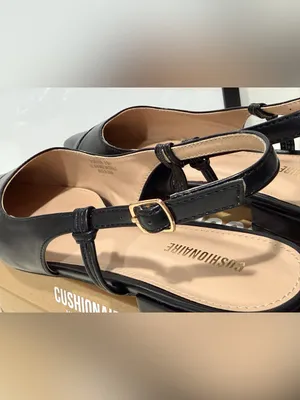 Cushionare Black Pointed Slingback Flats with Memory Foam 9.5 thumbnail 8