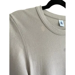 Petit Bateau Crewneck Light Tan Long Sleeve Tee Size XS thumbnail 4