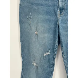 Good American Flare Jeans Women 10/30 Light Wash Distressed Raw Hem High Rise‎ thumbnail 5