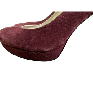 Michael Kors Platform Heals Womens 6M Used Burgundy Suede Heels thumbnail 14