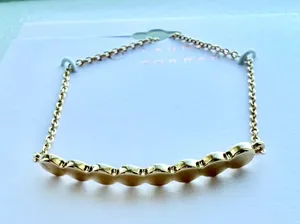 Lauren Conrad $16 Gold flat bead bar bracelet adjustable bolero cute gift thumbnail 1
