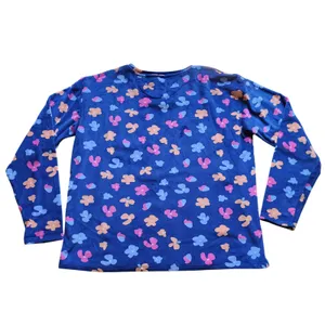 Marleylilly Pajama Women M Blue Floral Plush Long‎ Sleeve Short Set thumbnail 3