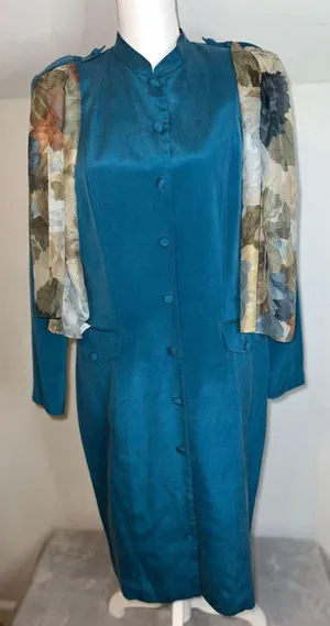Women's VTG Silk Jacket Coat Trench 10 thumbnail 1